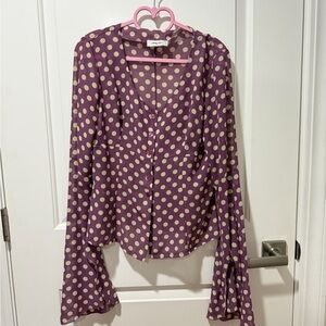 Purple Polka Dot Blouse